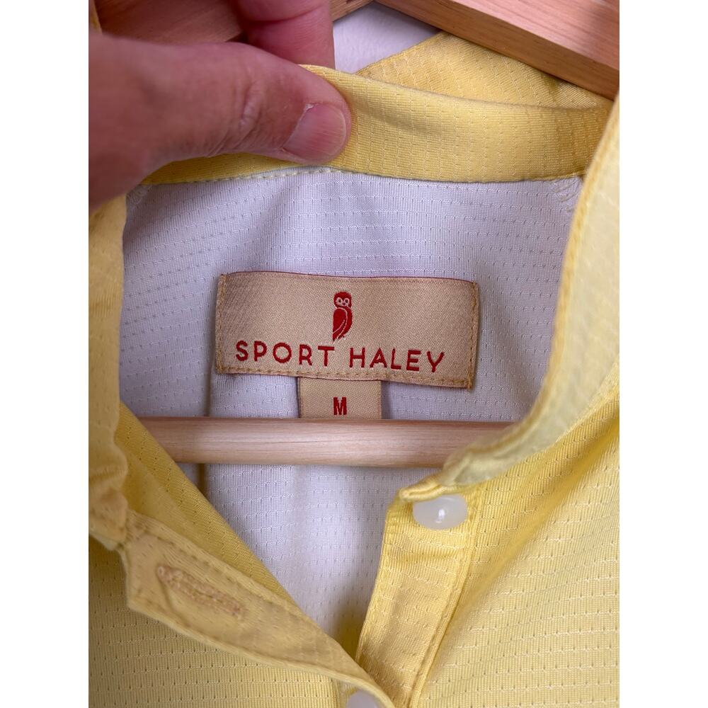 💛 Sport Haley Golf Polo | M | Yellow Navy Colorblock - Picture 4 of 6